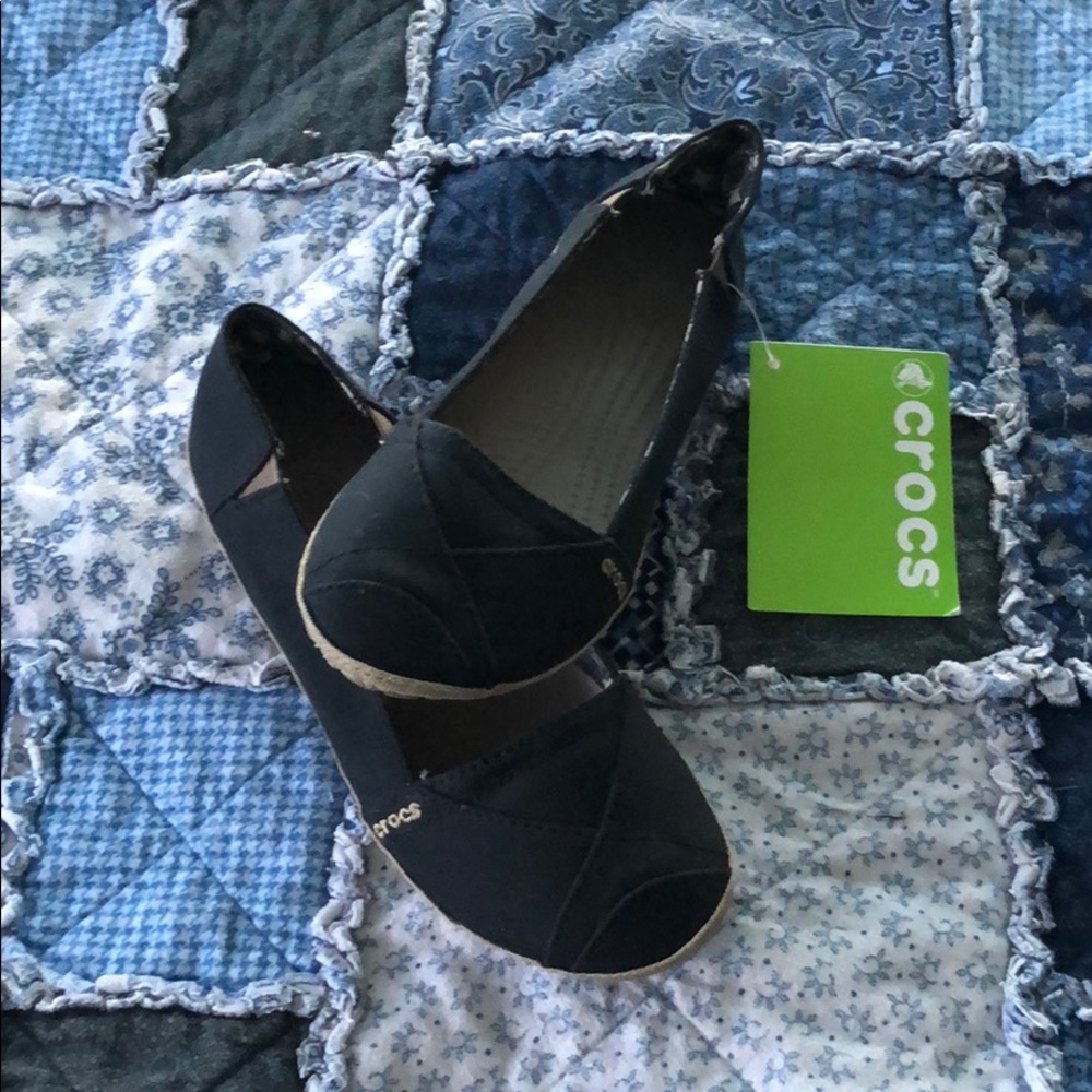 Black and Khaki Flats from Crocs